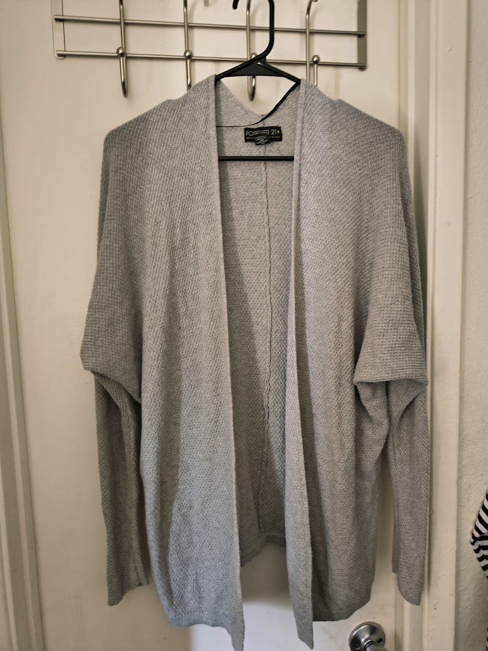 Forever 21 Light Gray Open-Front Women's Cardigan Sweater
